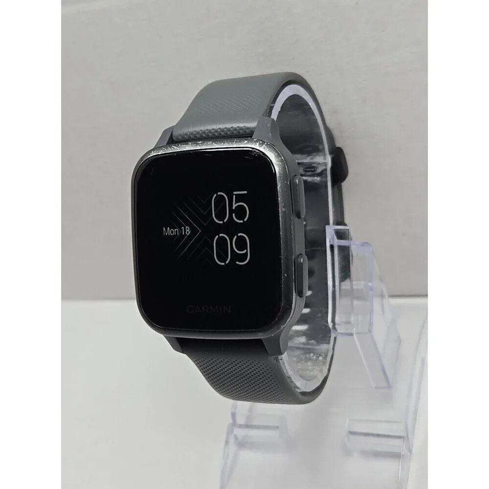 Garmin Venu SQ GPS Smartwatch 37mm Shadow Gray Silicone Band Pulse Ox 5 ATM Swim